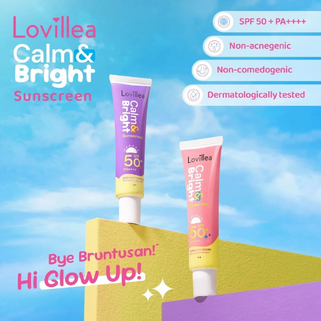 lovillea calm and bright sunscreen spf 50+ pa++++ 30g/tabir surya lovillea calm and bright sunscreen spf 50+ pa++++ 30g/tabir surya