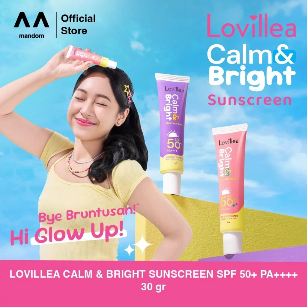 lovillea calm and bright sunscreen spf 50+ pa++++ 30g/tabir surya lovillea calm and bright sunscreen spf 50+ pa++++ 30g/tabir surya